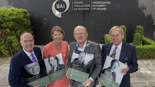 Aine Lawlor with her fellow inductees (l-r) - Tony Fenton, Paul Claffey and Walter Love