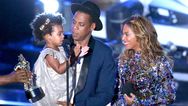 Blue Ivy, Jay Z and Beyonce at the MTV VMAs