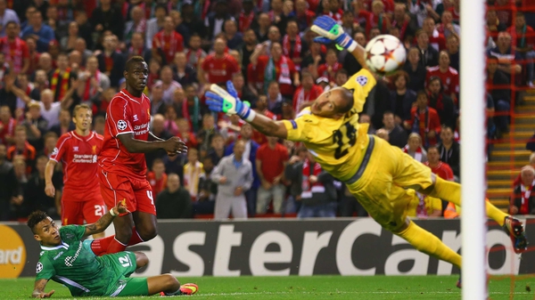 Mario Balotelli netted his first Liverpool goal to put the Merseysiders 1-0 up