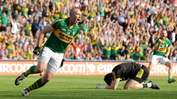 Kieran Donaghy celebrates scoring Kerry's second goal