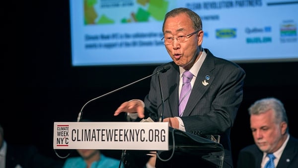 Ban Ki-moon called on countries to build momentum for a global climate deal next year