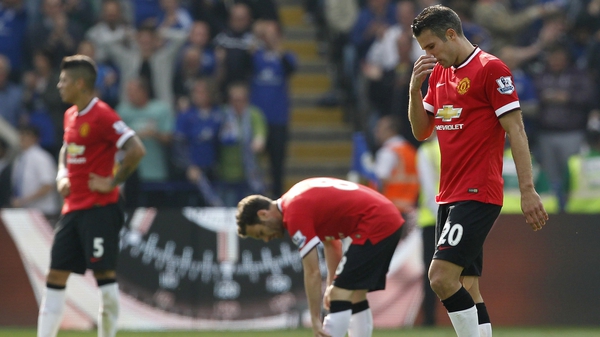 Robin van Persie (r) during Manchester United's defeat to Leicester City
