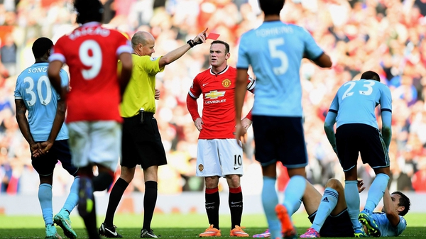 Wayne Rooney's rash challenge on Stewart Downing resulted in a straight red card