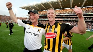 Henry Shefflin (R) with Kilkenny manager Brian Cody after their 10th All-Ireland win in September