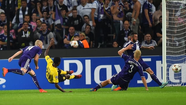 Dortmund's Adrian Ramos scores his second goal