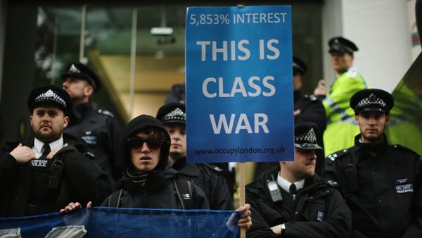 'Occupy' protesters demonstrate against British payday loan company 'Wonga'