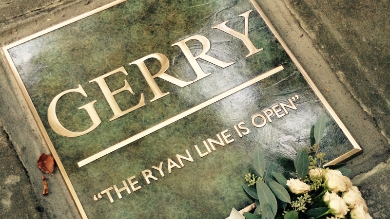 The Ryan family were present to mark the occasion, and were involved in the selection and design of the bronze tile in memory of Gerry