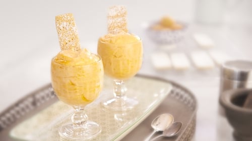 Apricot Fool with Cardamom Shortbread Fingers