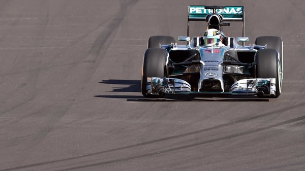 Lewis Hamilton takes part in the second free practice session