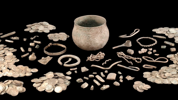 A variety of artefacts from the British Museum's collection of Viking treasure