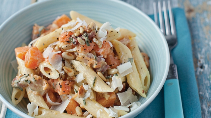 Penne with Pumpkin, Crispy Pancetta, Sage and Parmesan