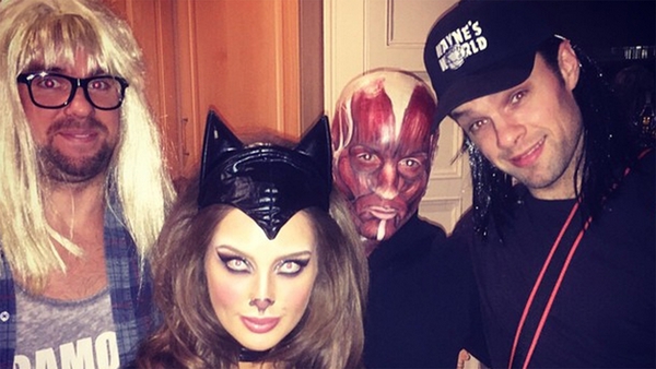 Eoghan McDermott, Roz Purcell, Bressie and pal party early for Halloween. Pictures courtesy of Roz Purcell, Instagram