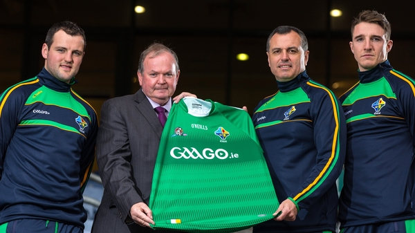 Ireland captain Michael Murphy, GAA president Liam O'Neill, manager Paul Earley and vice-captain Aidan Walsh