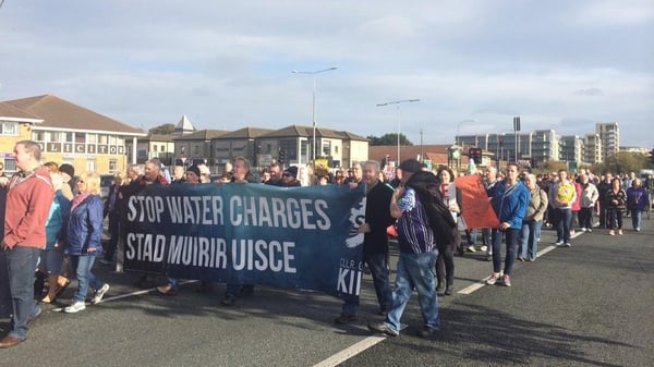 More than 20 protests are taking place in Dublin, including in Tallaght this morning (Pic: Lisa Jewell)