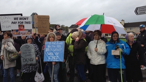The rain could not keep these people from protesting in Lifford, Co Donegal (Pic: Brian McVeigh)
