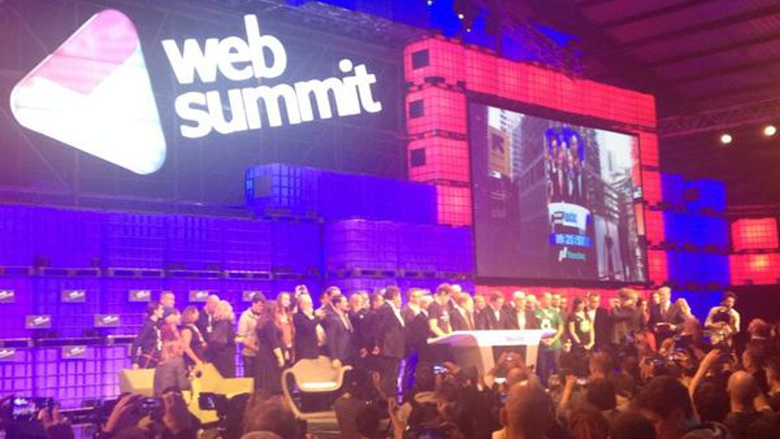 NASDAQ bell rings at Web Summit in RDS