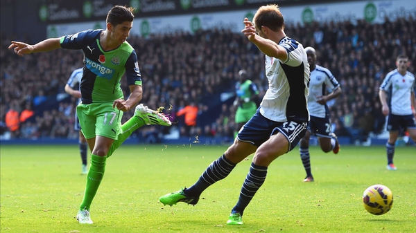 Bargain summer signing Ayoze Perez executes a superb backheel to give Newcastle the lead against West Brom