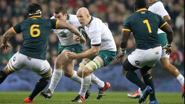 Paul O'Connell drives forward in Ireland's 29-15 win over South Africa on Saturday
