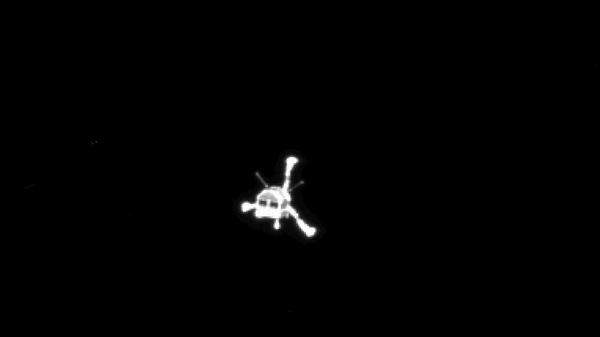 Philae pictured making its descent to the comet last November