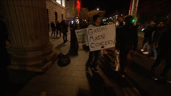 Anti-water charge protesters gathered outside the GPO