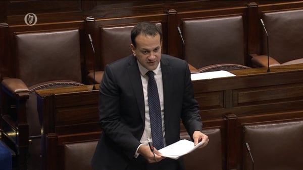 Leo Varadkar was responding to a Private Members motion put down by Fianna Fáil in the Dáil this evening