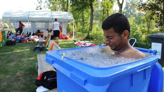 Ice baths, or bins, are used by athletes to help their bodies recover faster from exercise