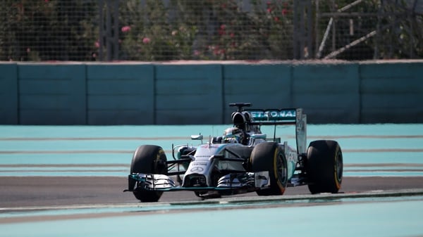 Mercedes' Lewis Hamilton during the first practice session at the Yas Marina circuit