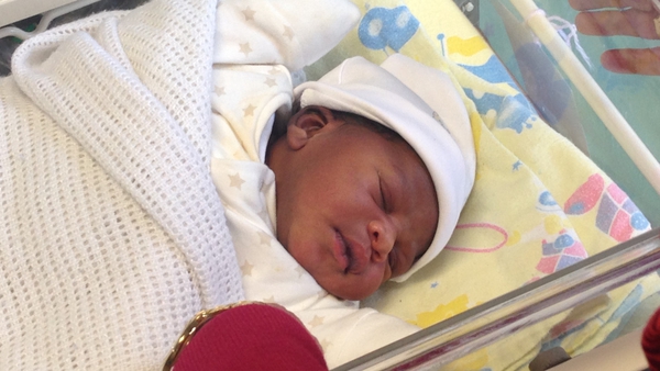 Abe Adetella has not yet decided what to call her new arrival