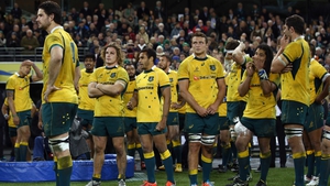 Australian players after their recent 26-23 defeat against Ireland at the Aviva Stadium