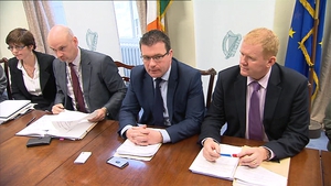 Minister Alan Kelly (2nd R) at the forum that was prompted by the death of Johnathan Corrie just yards from Leinster House on Monday