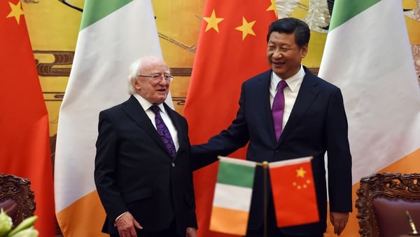 President Michael D Higgins extended the invitation when the two leaders met at the Great Hall of the People