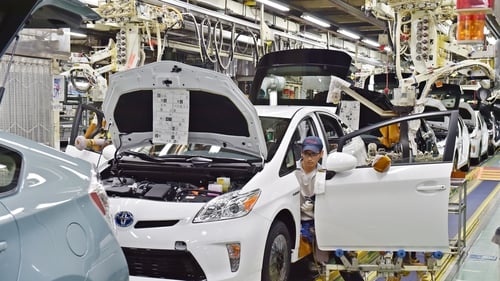 Toyota said it is sticking to an annual global production target announced in September of 9 million vehicles for the year to March