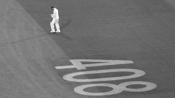 Michael Clarke departs the Adelaide Oval, walking past the number 408 that was painted on the ground as a tribute to former friend and team-mate Philip Hughes