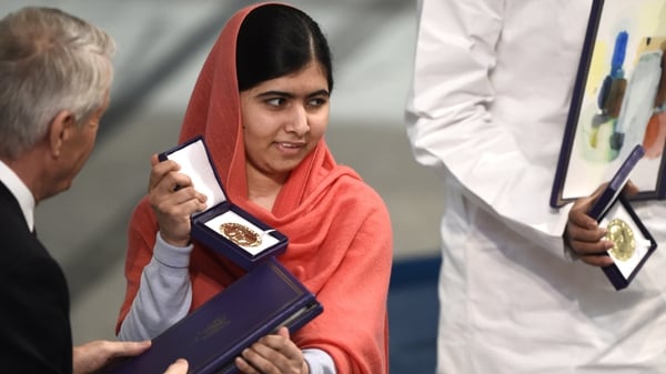 Malala Yousafzai accepts her Nobel prize