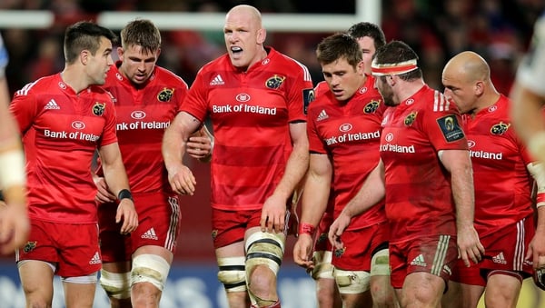 Conor Murray and the Munster pack during Munster's defeat to Clermont
