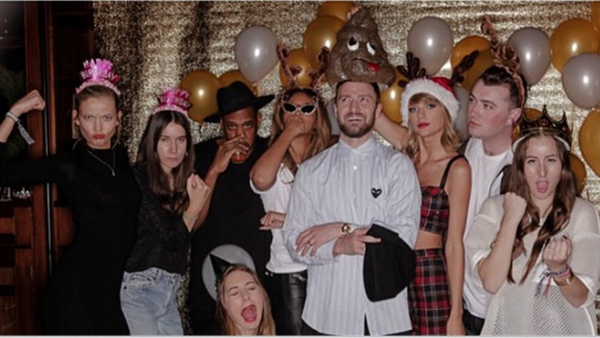 Taylor with a few pals