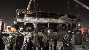 In Kabul a bomb ripped through a bus carrying soldiers, killing at least seven of them