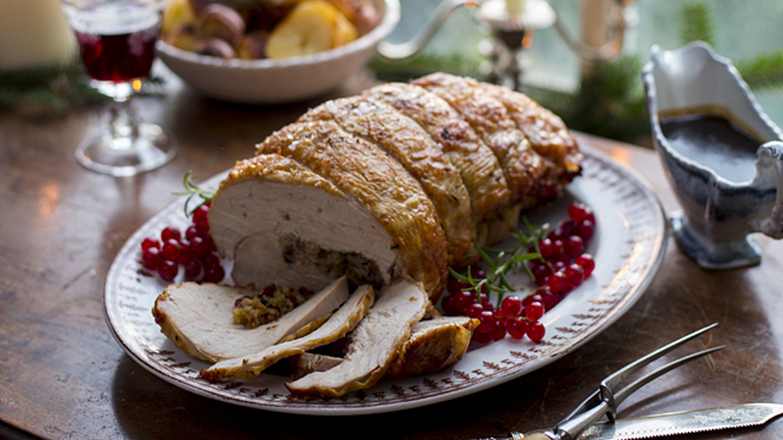 Christmas Feast: Roast Turkey with Stuffing