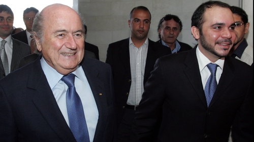 Prince Ali bin al-Hussein (R) said it was time for a change at FIFA, where Sepp Blatter (L) has been in power since 1998