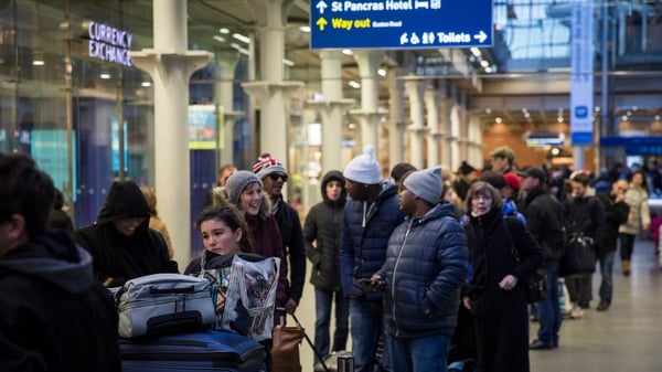 There were large queues at St Pancras station in London