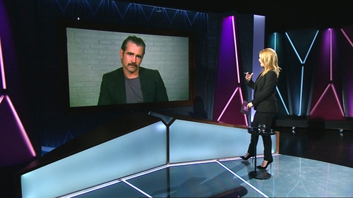 Colin Farrell being interviewed by Claire Byrne