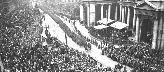 Victory Parade, College Green, Dublin (1919)