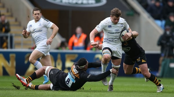 Jordi Murphy makes a break which led to Leinster's second try