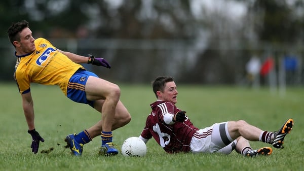 Roscommon's Neil Collins and Danny Cummins of Galway