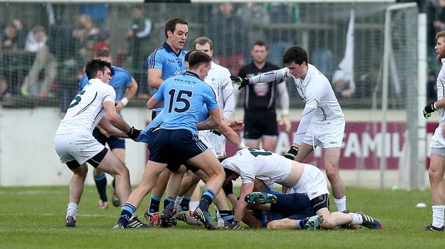A scuffle breaks out in the first half