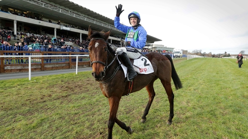 Ruby Walsh on Hurricane Fly celebrates five wins in the The BHP Insurances Irish Champion Hurdle