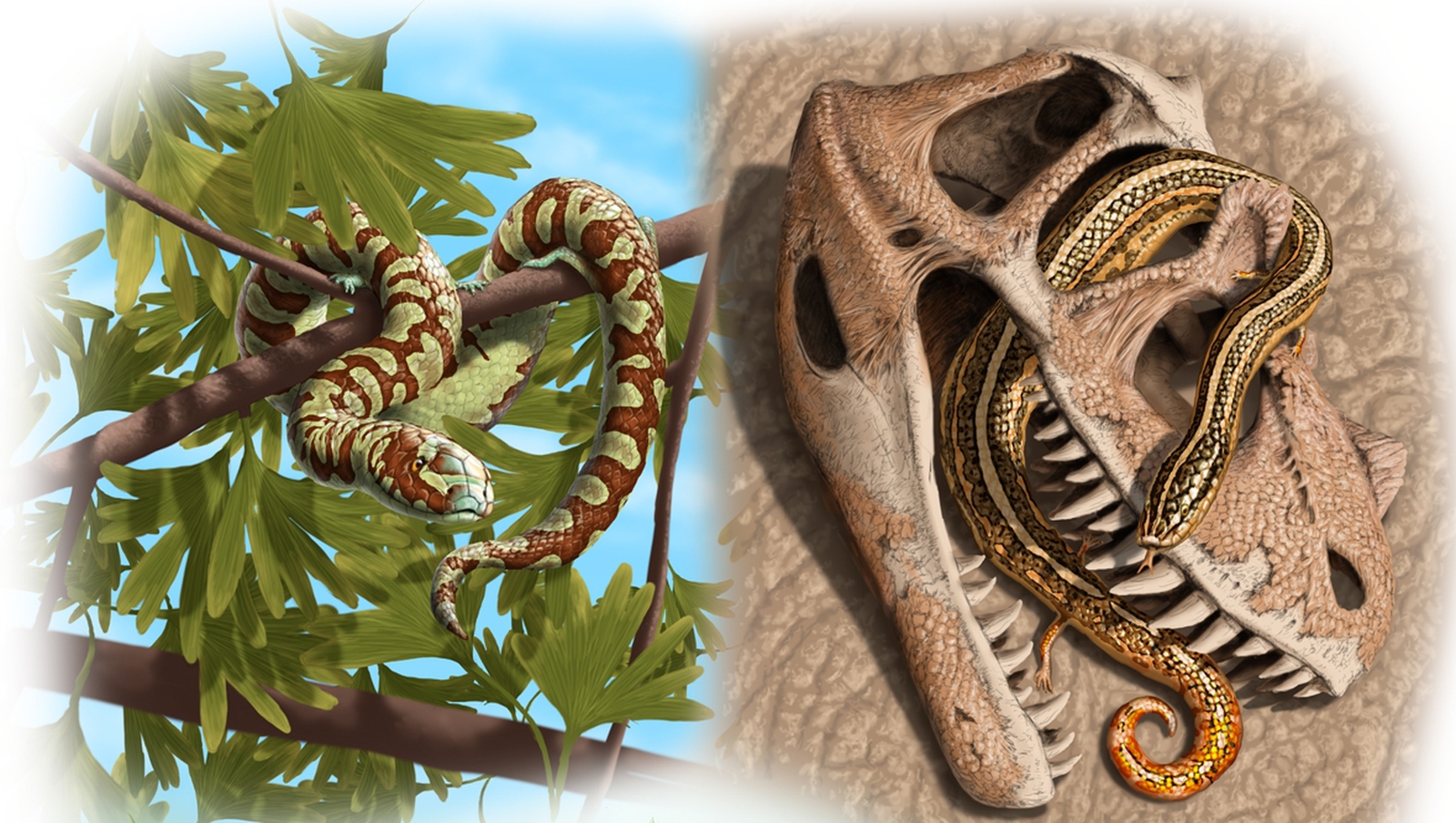Змеи древности. Змеи в мезозое. Древняя змея Санаех. Предок змеи. Змеи в эпоху динозавров.