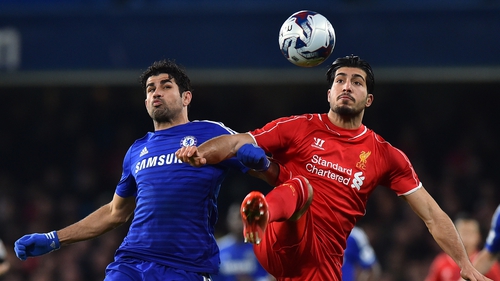 Diego Costa was banned for stamping on Lierpool's Emre Can