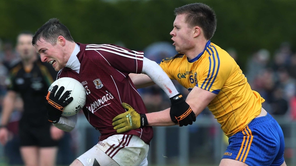 Roscommon's Niall Daly and Danny Cummins of Galway during the Connacht FBD Football League Final - can these sides make an impact later in the year?