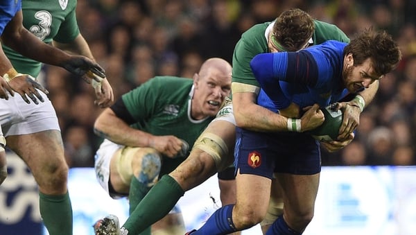 Ireland were forced to defend for long periods against France, but only conceded one try